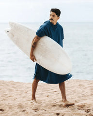 Terra Hooded Poncho - Teal Blue